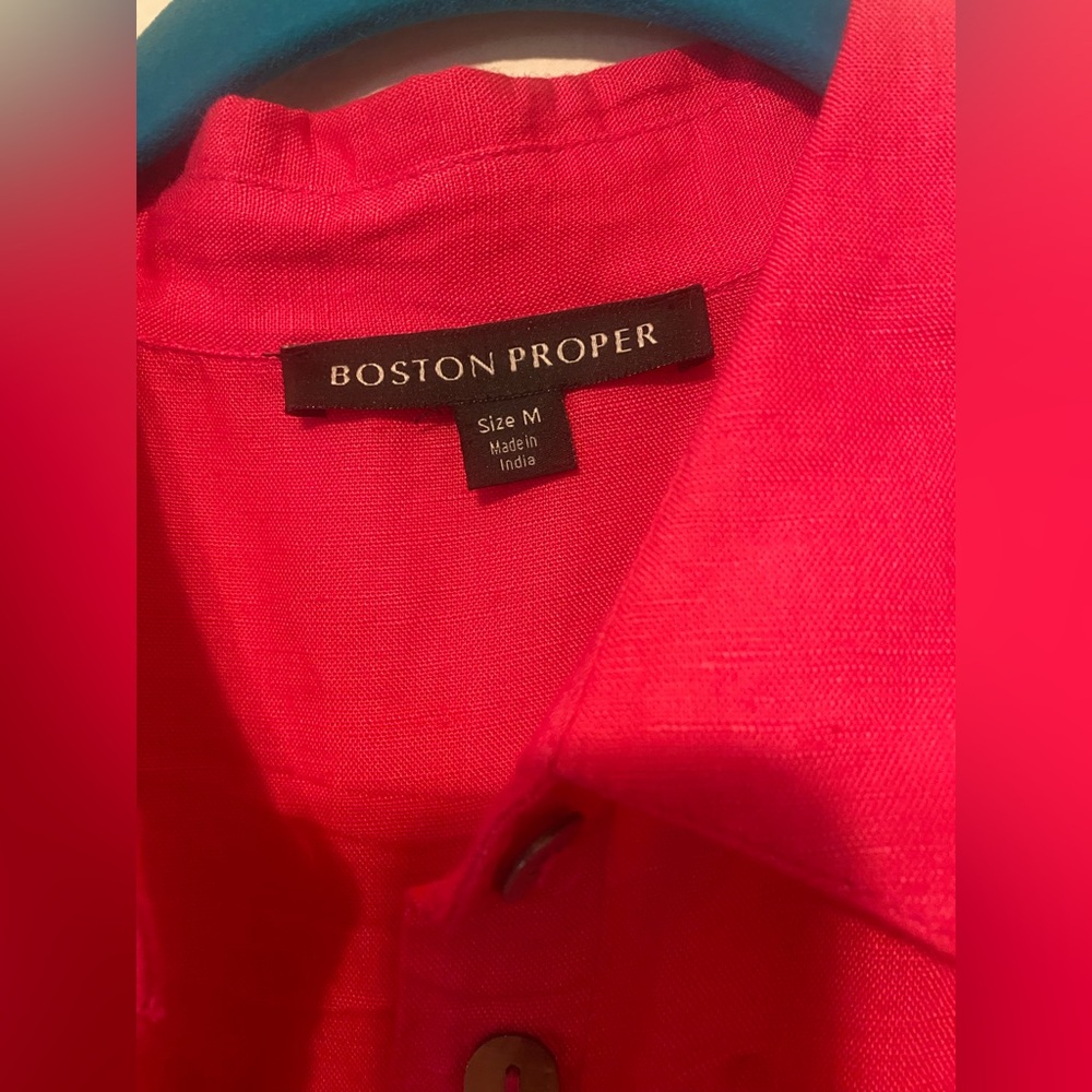 Boston proper pink linen 3/4 maxi dress - Picture 4 of 6